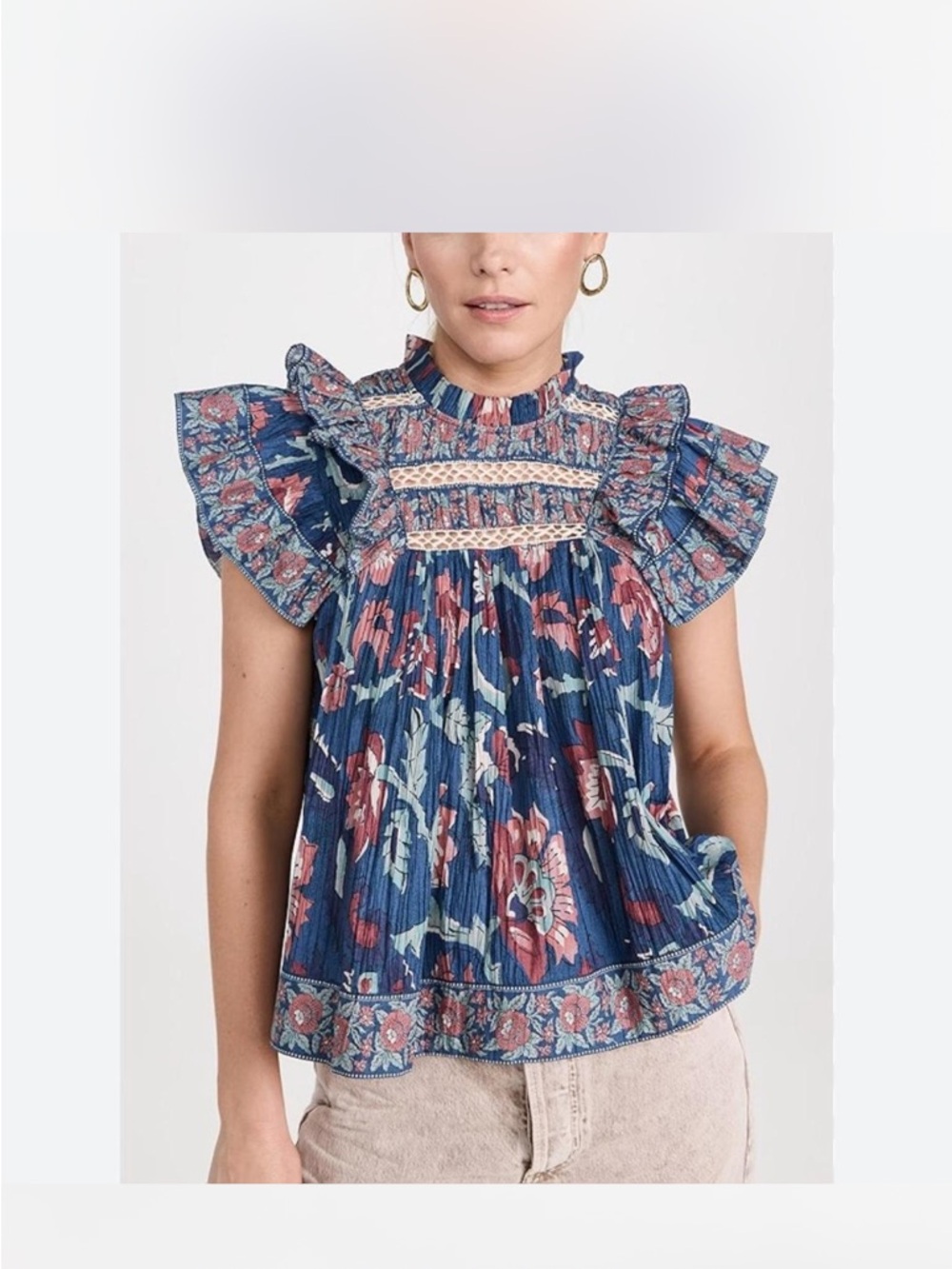 Sea Rory Print Flutter Sleeve Top
Size small, $250 New